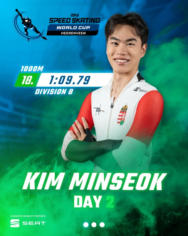 밀라노·코르티나담페초 동계올림픽에 헝가리 대표로 출전하는 스피드스케이팅 김민석. 헝가리빙상연맹 SNS(사회관계망서비스) 제공.