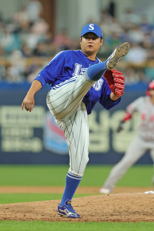 삼성 라이온즈 최지광의 투구 모습. 삼성 제공