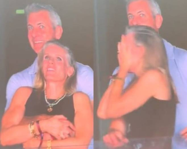 지난해 7월16일(현지시간) 미국 매사추세츠 주 보스턴에서 열린 콜드플레이 콘서트에서 앤디 바이런 아스트로노머 최고경영자(CEO)가 크리스틴 캐벗 최고인사책임자(CPO)에게 백허그를 한 채 공연을 즐기고 있는 모습이 카메라에 포착돼 논란을 빚었다. 뉴욕포스트 홈페이지 갈무리