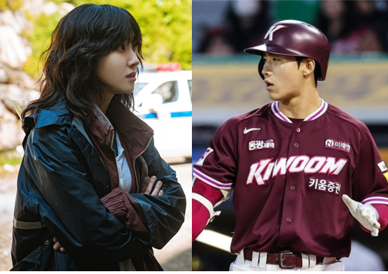 배우 박은빈, 야구선수 이주형. 디즈니플러스 및 키움히어로즈 홈페이지 캡처