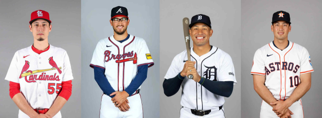 WBC에서 태극마크를 달고 출전하는 한국계 라일리 오브라이언, 데인 더닝, 저마이 존스, 셰이 위트컴(왼쪽부터). MLB 홈페이지 제공