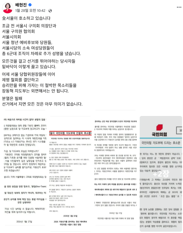 배현진 의원 페이스북 캡처