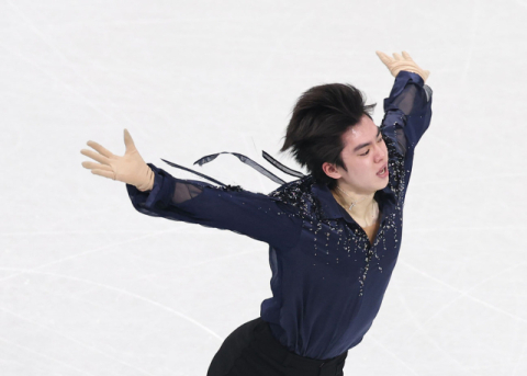 [동계올림픽] 男 피겨 차준환, 단체전서 아쉬운 점프실수