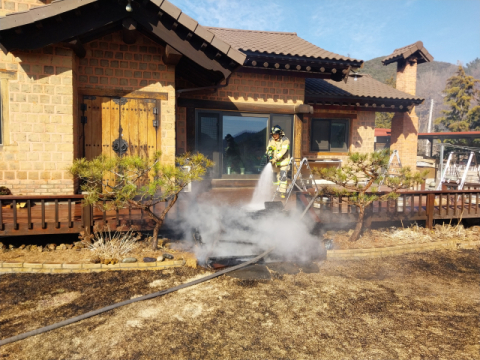 창녕소방서, 산불 예방 순찰 중 주택 화재 조기 발견… 골든 타임 잘 잡아 연소 확대 방지