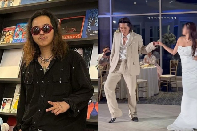 대체 복무 중 장발로 논란이 된 송민호 모습. 사회관계망서비스(SNS) 캡처