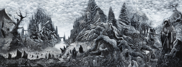 강민현(대구대), 잿빛 성, Acrylic on canvas, 388x145.5cm, 2025