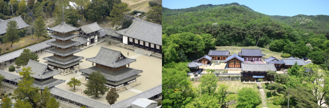 일본 나라 호류지(왼쪽)와 안동 봉정사. 연합뉴스, 매일신문DB