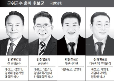 [6·3 지선 판세] 대구 군위군수…전·현직 군수 불꽃튀는 양강 구도 속 신인 2명 도전장