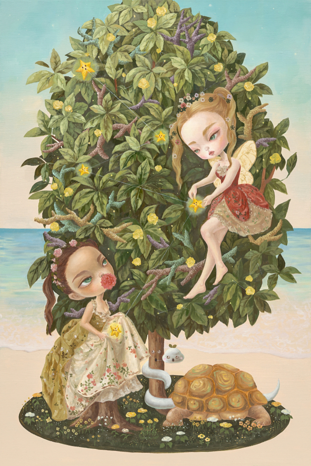 김은주, sea constellation#2-light that reachs you, 닿은 별빛, oil on canvas, 91.0&times;60.6cm, 2025