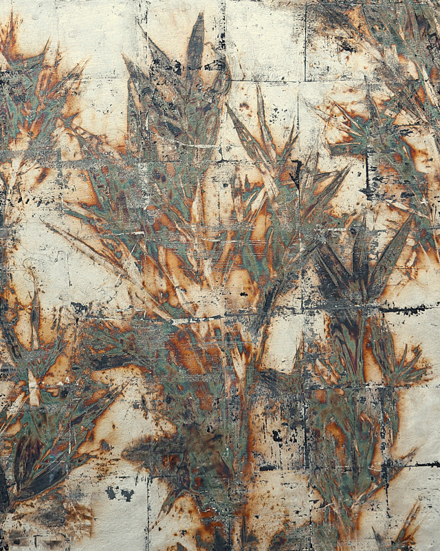 지은주(단묵여류한국화회), 그럼에도 불구하고, 한지, 순은박, 먹, 61x82cm