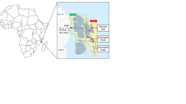 모잠비크 광구 위치 지도. 한국가스공사 제공