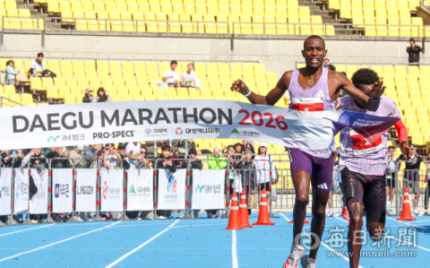 [포토뉴스] 2026 대구마라톤, 전체 1등 탄자니아 게이 선수