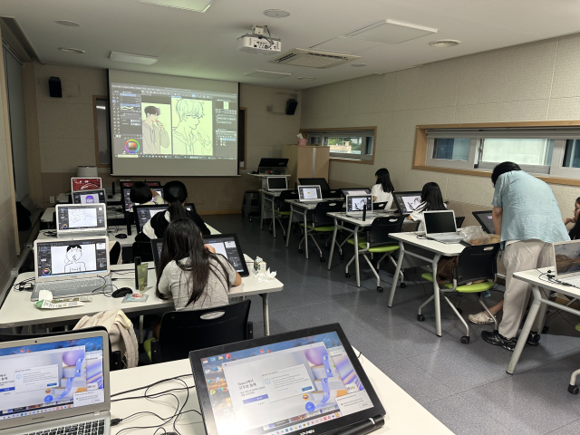 2025년 대현도서관 웹툰 정규강좌 모습. 행복북구문화재단