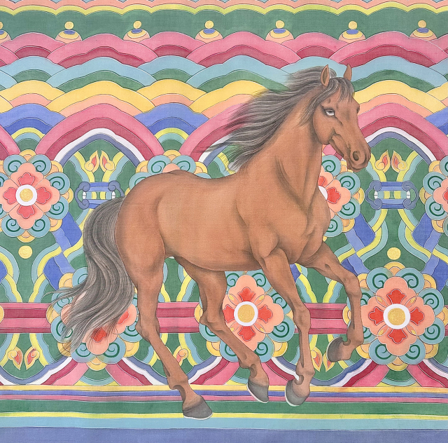 김은주, 길상, 빛을달리다, 견본채색, 60x70cm