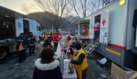 경남적십자사, 함양 마천면 산불 대응 긴급구호활동 전개