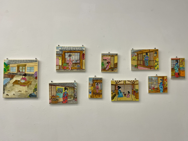 한데 아탄 작가가 일본 야나가와를 소재로 그린 그림.