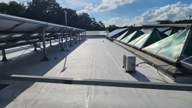 삼도이앤씨가 TPO 공법을 적용해 방수 시공을 완료한 현장 모습. TPO는 높은 내구성을 자랑하는 친환경 공법으로 주목받고 있다. 삼도이앤씨 제공