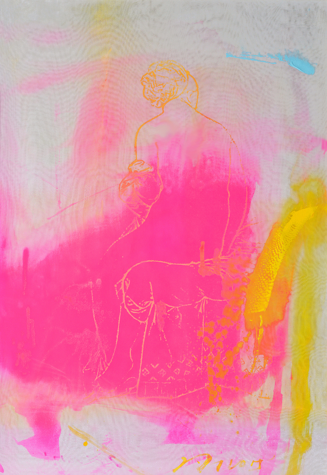 김회원, Landscape, 62x91cm, Acrylic on cristal silk, 2025