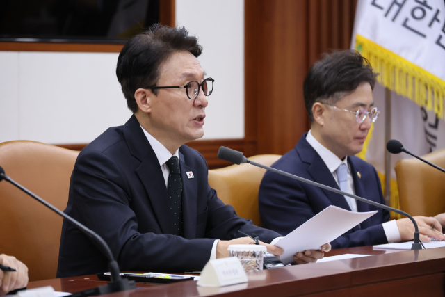 김민석 국무총리가 5일 서울 종로구 정부서울청사에서 열린 국가정책조정회의에서 발언하고 있다. 연합뉴스