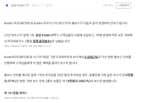 해외 ETF는 초저보수, 국내는 여전히 高보수…코스피200 ETF는 KODEX가 가장 높아 