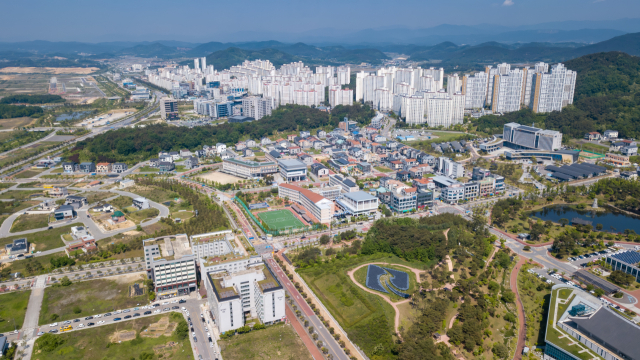 이전 10년을 맞은 경북도청 신도시 전경. 경북도 제공.