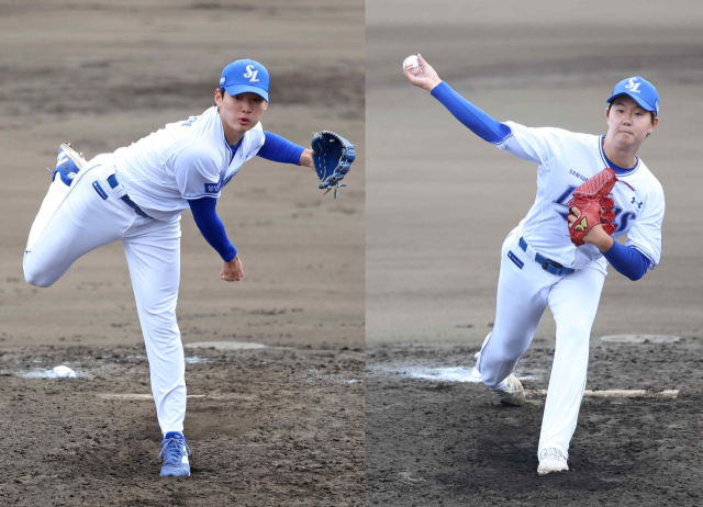 삼성 라이온즈의 육선엽(왼쪽)과 장찬희. 삼성 제공