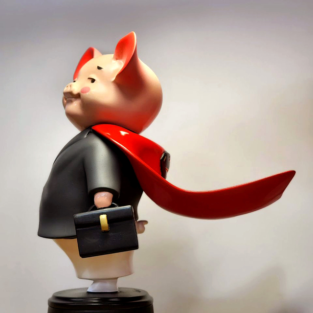 최지훈, 기분 좋은 출근Ⅱ, Mixed media, 14.0x32.0x24.0cm