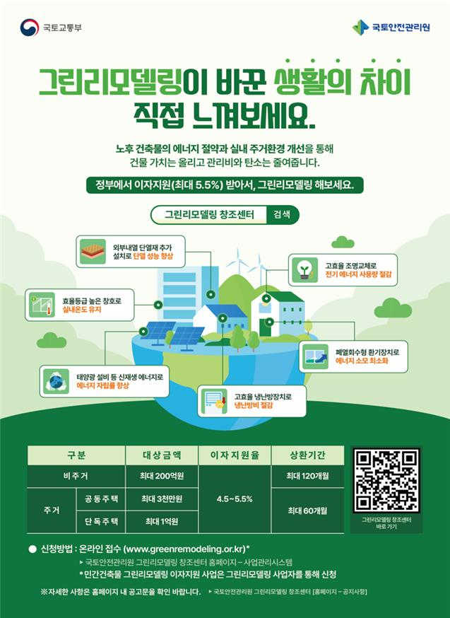 그린리모델링 이자지원사업 홍보물. 2026.3.16. 국토교통부 제공