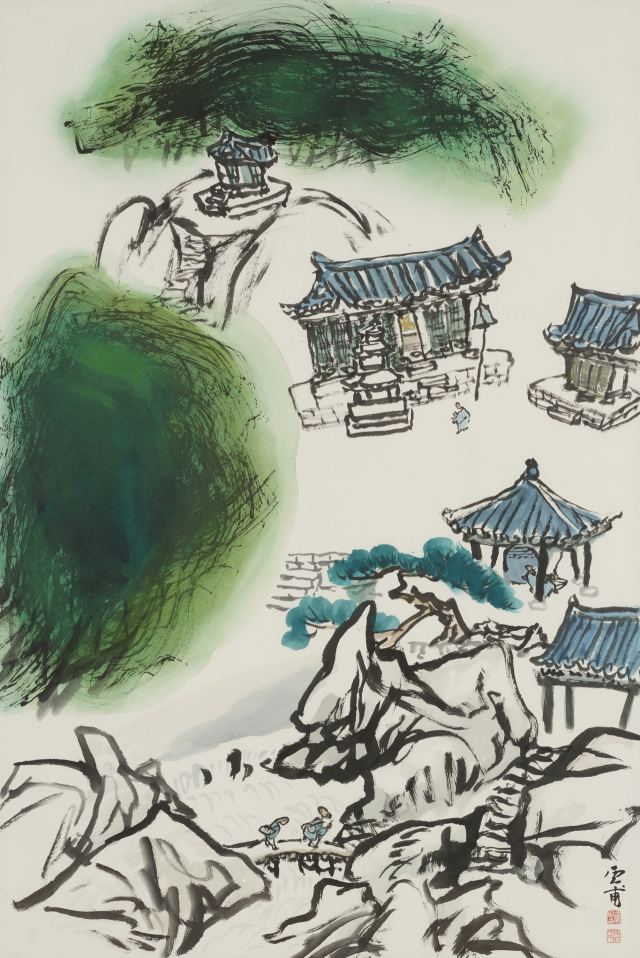 김기창, 산사, 1980년대 후반, 종이에 수묵담채, 180.5&times;120.5㎝, 리움미술관 소장. 대구미술관 제공