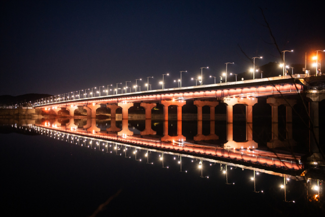 새 옷 입은 구미 산호대교 야경. 구미시 제공