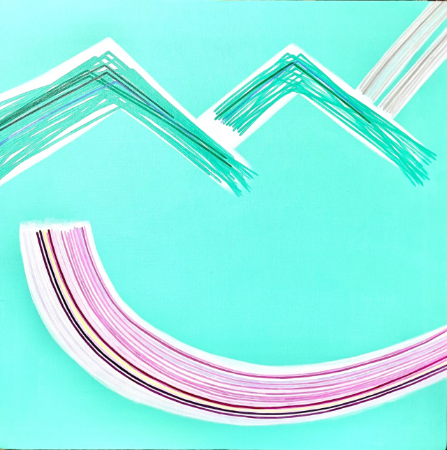 박영교, 리듬my리듬, 캔버스에 아크릴, 45x45cm, 2025