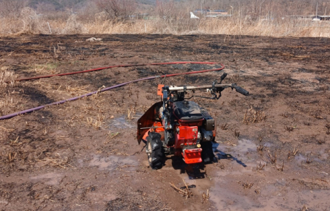 의성군 금성면 영농 중 관리기 화재…60대 안면부 화상