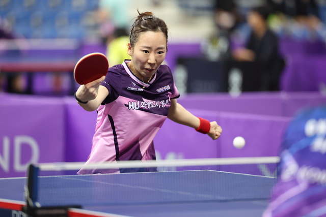 프로탁구리그 시리즈1에 여자 단식에 나선 양하은. 한국프로탁구연맹 제공
