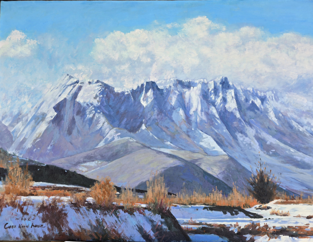 최운환, 고향의 설경, Oil on canvas, 72.7x90.9cm