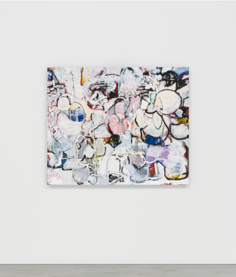 Eddie Martinez, Lexicons, 2025, Acrylic, oil, and spray paint on linen, 152.4 x 182.9cm