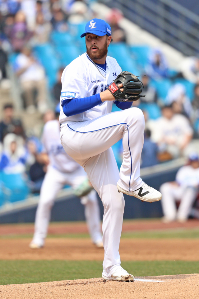 삼성 라이온즈의 잭 오러클린. 삼성 제공