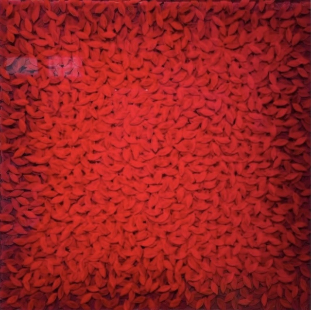 김선영, 2023, Silence, Mixed media on canvas, 27.3&times;27.3cm