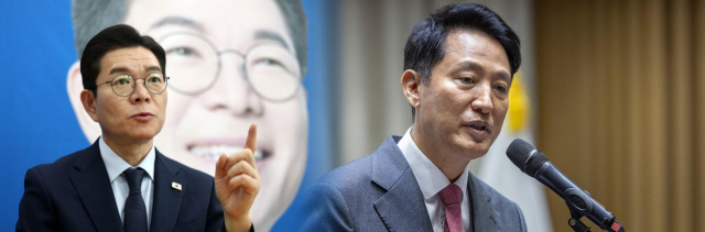 더불어민주당 정원오 전 성동구청장. 국민의힘 오세훈 서울시장. 연합뉴스