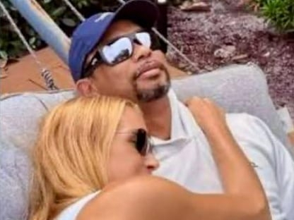 트럼프 前며느리, 타이거 우즈에 안겨 