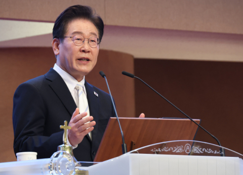 '부활절 연합예배' 李대통령 