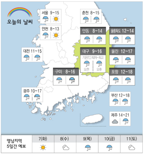 [날씨] 4월 6일(월) 