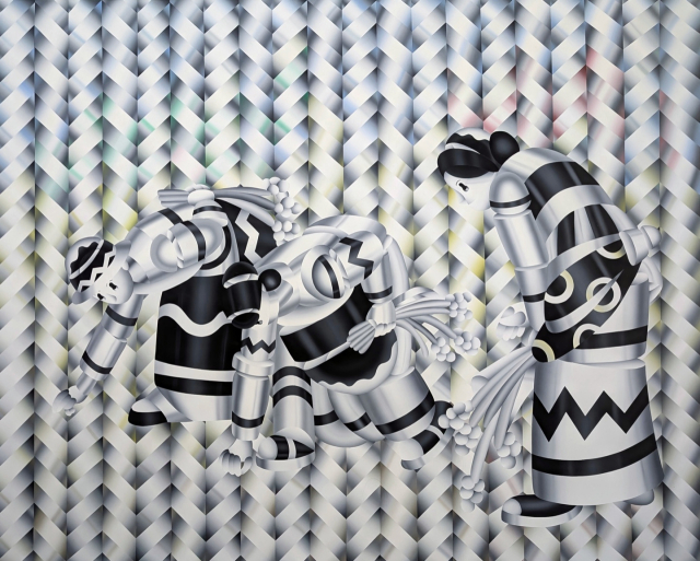 Chrome Gleaners_100&times;100cm_Acylic on canvas_2025