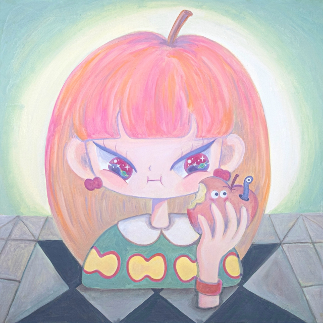 ForbiddenFruit_63&times;63cm_Oil on canvas_2022