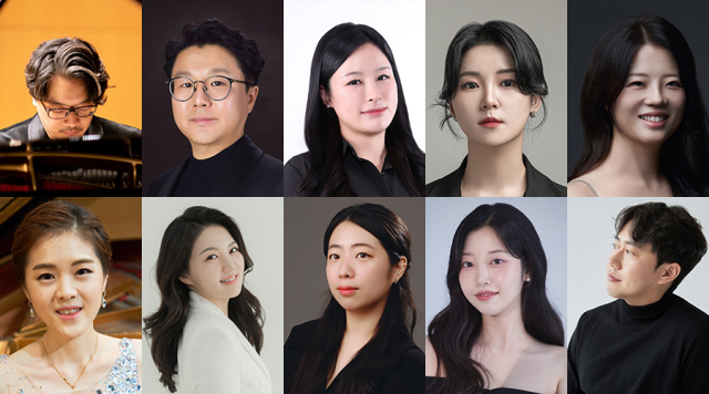 KPPA 한국피아노지도자학회. 상단 왼쪽부터 최훈락, 정지교, 백수영, 양소영, 최원겸, 하단 왼쪽부터 최명진, 오다솜, 김은영, 윤수진, 박재요