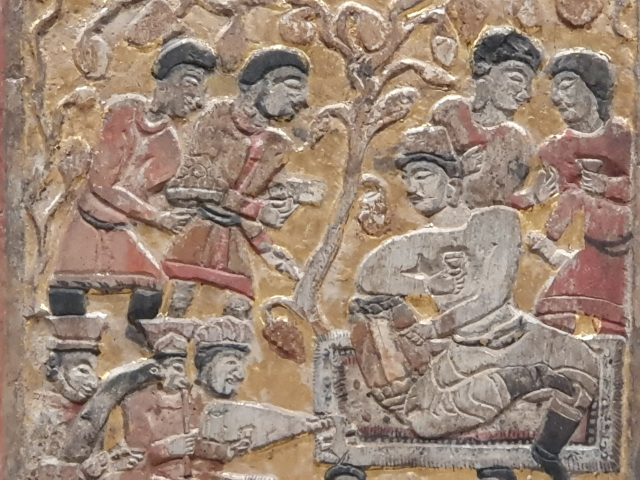 소그드 출신 조로아스터교도 무덤 그림. 6세기 말. 서안 섬서성 박물관