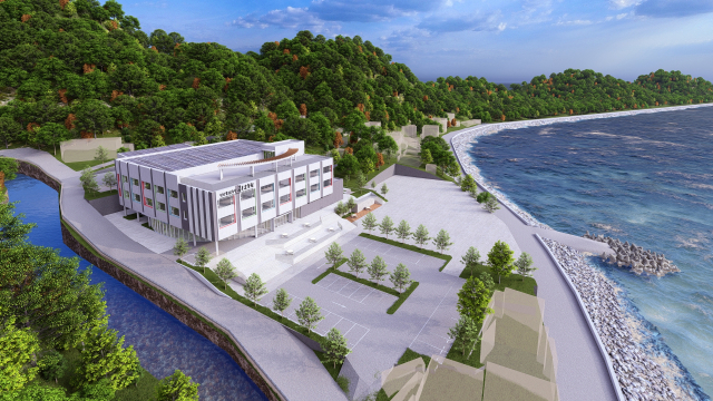 경북교육청이 옛 울릉초등학교 장흥분교장 부지에 조성 추진하고 있는 독도교육원의 조감도 모습. 경북교육청 제공