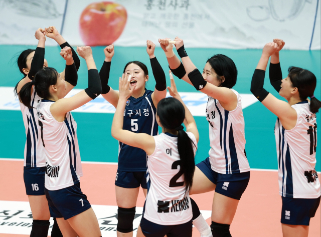 대구시청 여자 배구팀. 대구시체육회 제공