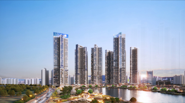 아이에스동서가 경북 경산시 중산지구(펜타힐즈)에 공급할 예정인 초고층 주상복합 단지 