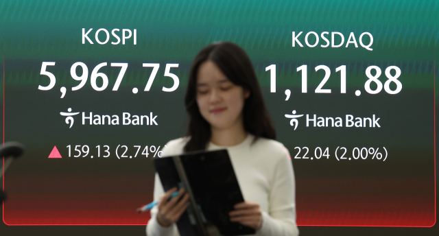 코스피, 미국·이란 종전 협상 기대감 …장중 6000선 재돌파