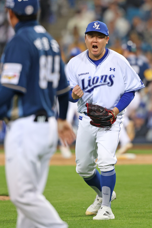 삼성 라이온즈의 육선엽, 이재희, 김무신(왼쪽부터). 삼성 제공